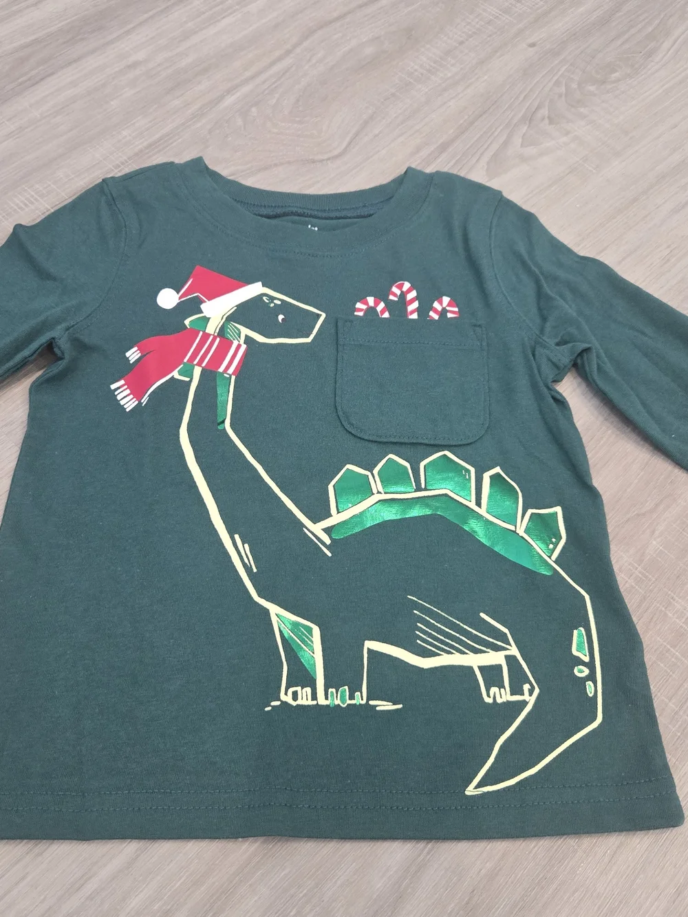 🎄 NWT Carter's Toddler Boy Christmas Dinosaur Long Sleeve Shirt Size 2T 🦖